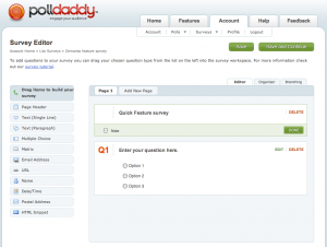 PollDaddy form editor in action